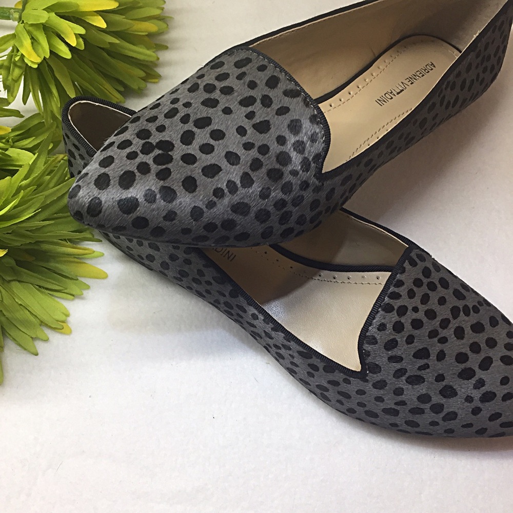Adrienne Vittadini Black/Gray Pony Hair Flats - Picture 2 of 4